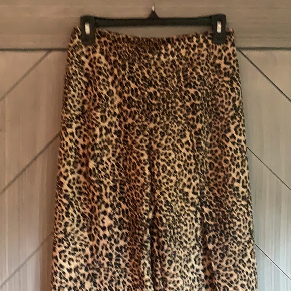 Leopard print side split pull on pants - Picture 2 of 4